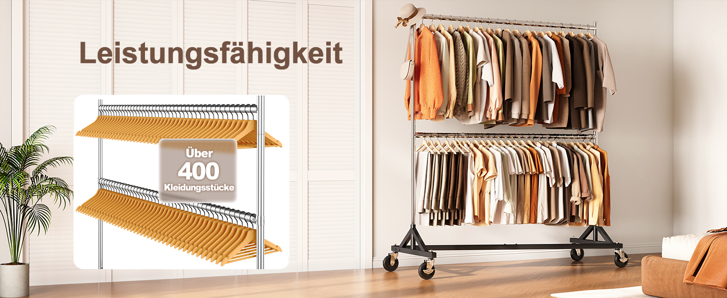 Комерційний вішак для одягу HOKEEPER на Z-підставці, вантажопідйомність 250 кг, міцний вішак для важких речей, регульована штанга для одягу на колесах, 58x159x220 см