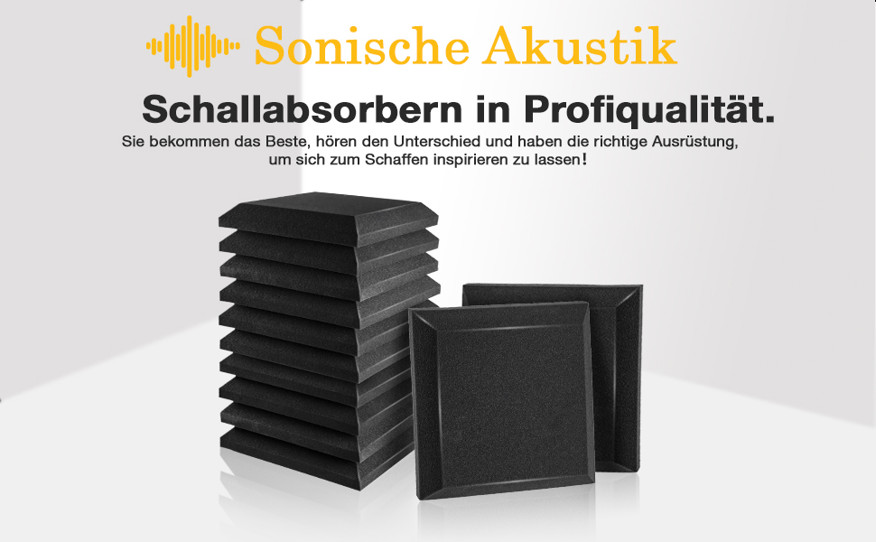 Акустичні панелі Fstop Labs для звукоізоляції, 3D шумопоглинаючий піропористий поролон (гриби), 12 шт, 30 x 30 x 5 см, чорний — для студії, офісу та дому