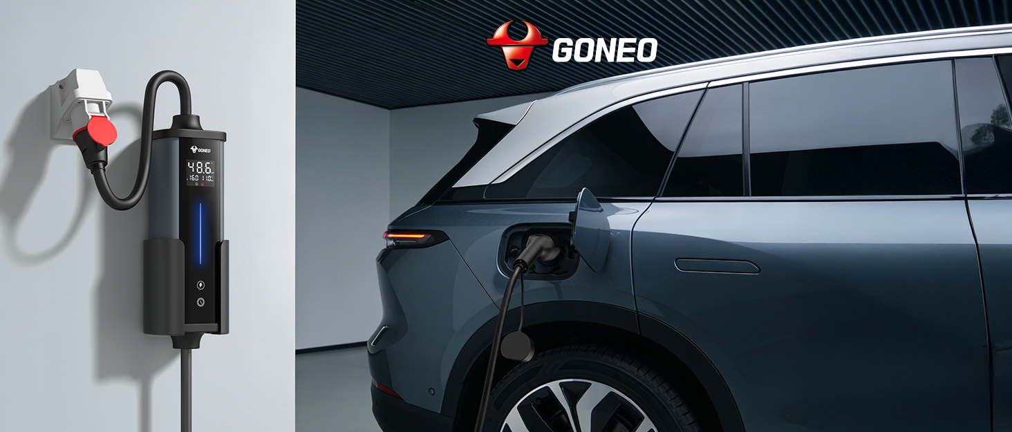 Зарядний пристрій для електромобіля GONEO Wallbox 11 кВт, кабель CEE 16A - Type 2, 6м, захист від перегріву та перевантаження, IP66