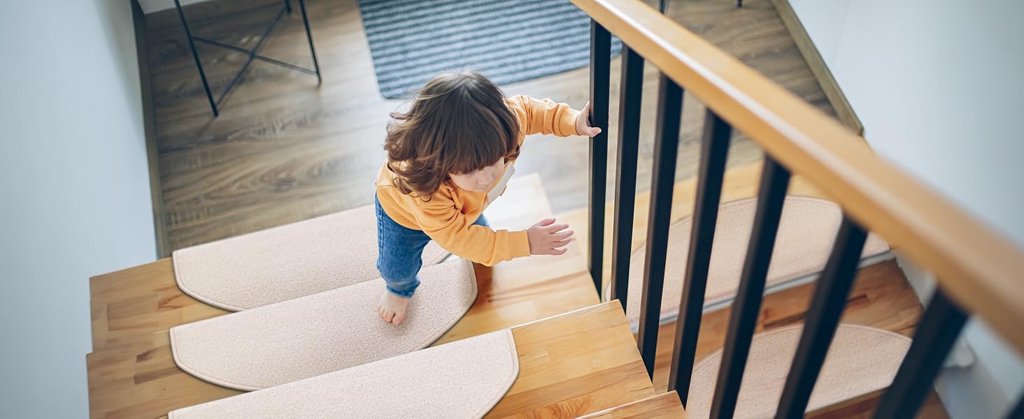 Casa Pura Dynasty Velour Non-Slip Stair Treads - 15 Piece Set - Anthracite Grey
