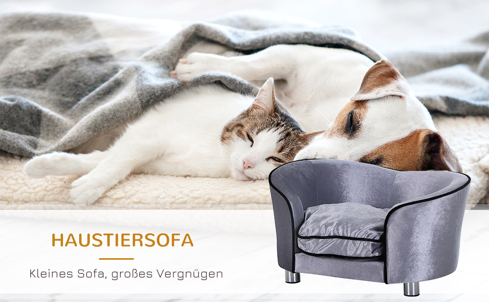 PawHut Софа для собак і котів, лежанка для тварин, диван для домашніх улюбленців