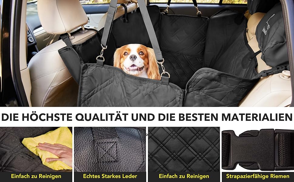Meadowlark® Автомобільна підстилка для собак - водовідштовхувальна, повна комплектація, з сітковим віконцем, захист від шерсті, бруду та подряпин. Включає 2 чохли на підголівники. Розмір XL (152.5 x 162.5 см), чорний