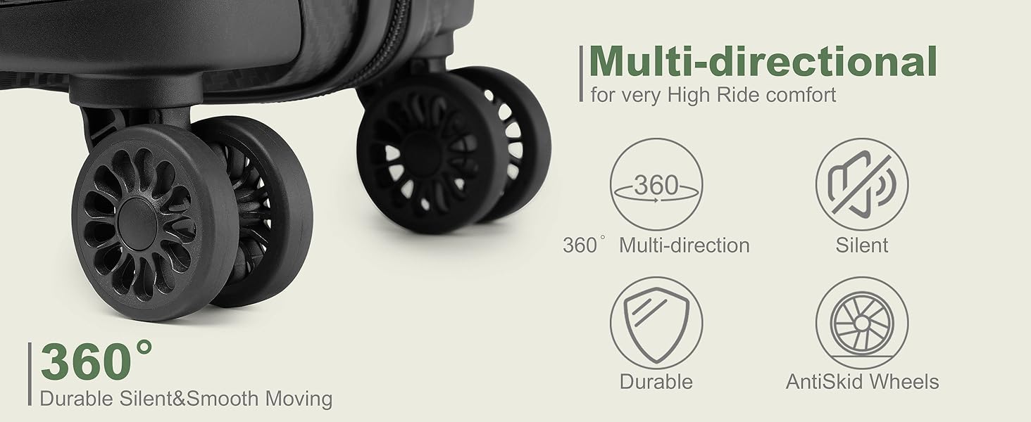 Валіза KONO Zwillingsrollen з TSA-замком, ручний багаж, білий (чорний), 35.6 см