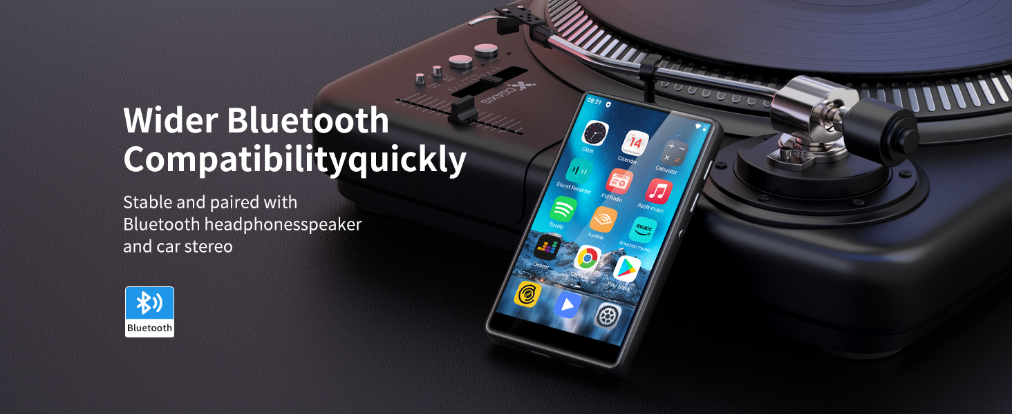 MP3 плеєр SWOFY 80GB з Bluetooth та Wi-Fi, 4.0