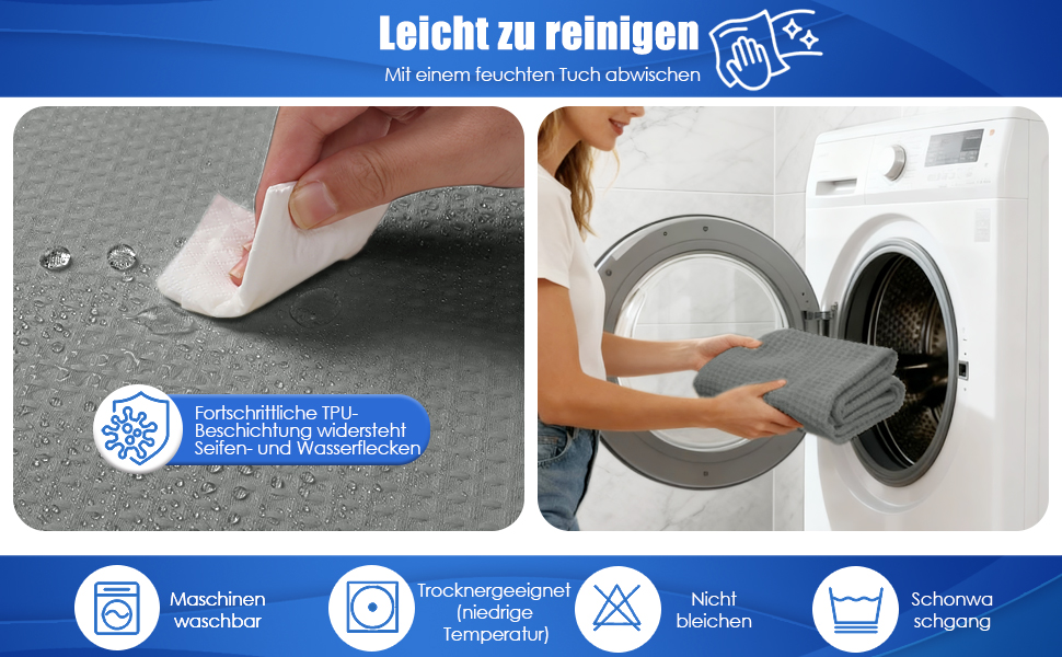 Водонепроникна штора для душу вафельна, 180x190 см, 260 GSM, сіра. Преміум-якість, анти-грибок, з металевими люверсами