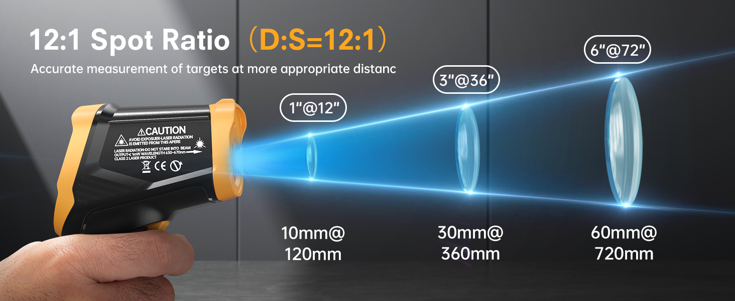 Інфрачервоний термометр Eventek -50°C до 600°C. Безконтактний цифровий лазерний термометр з підсвічуванням екрану. Для кухні, гриля, охолодження, промисловості. Базова комплектація