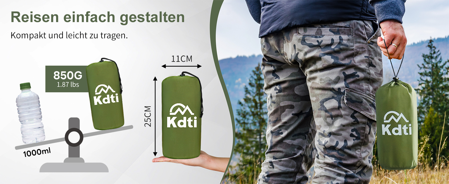 Каремат для кемпінгу самонадувний, ультралегкий, з інтегрованими подушками, компактний, з насосом-футболом, складаний, односпальний