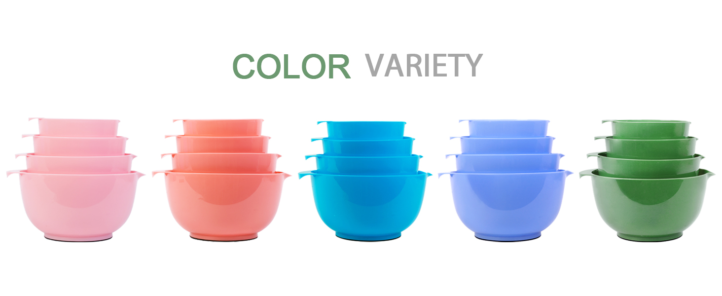 Набір мисок для змішування BoxedHome (4 шт.) - зелений, з нержавіючої сталі, з антиковзним покриттям, для салатів та сервірування