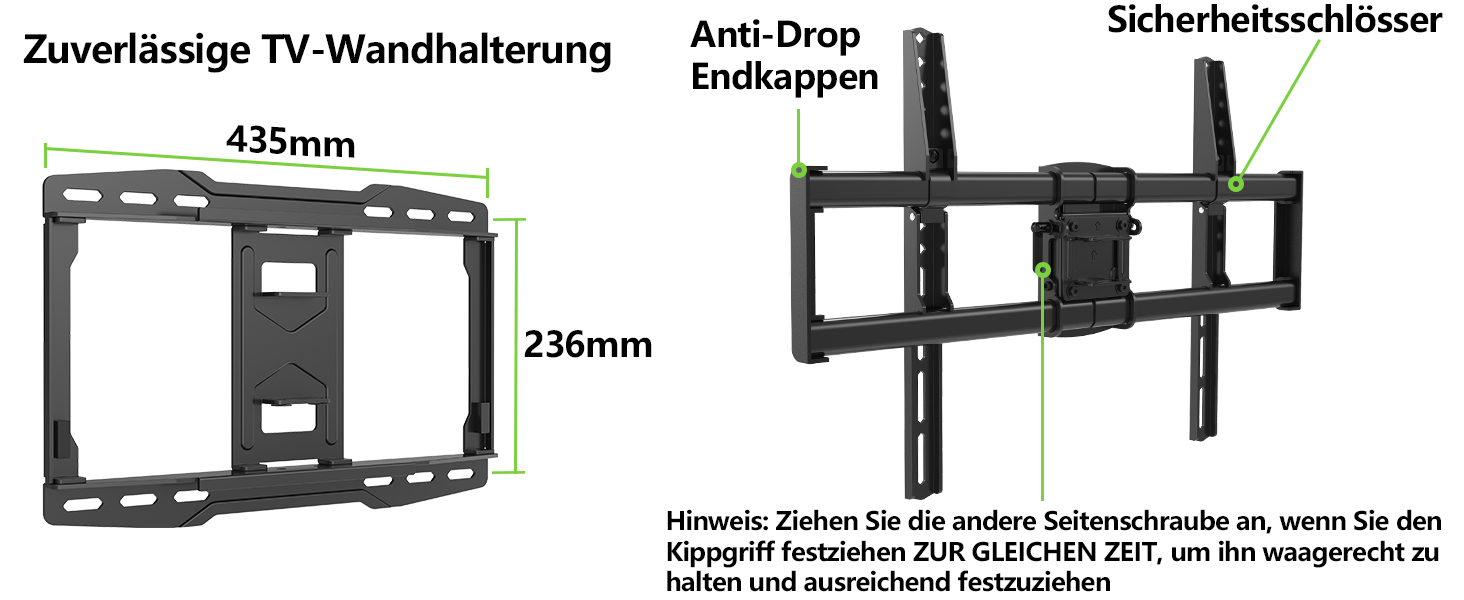 Кріплення для телевізора USX-MOUNT XMM902: поворотне та нахильне, для плоских та вигнутих телевізорів до 35 кг, VESA 400x400 мм, 37-86 дюймів