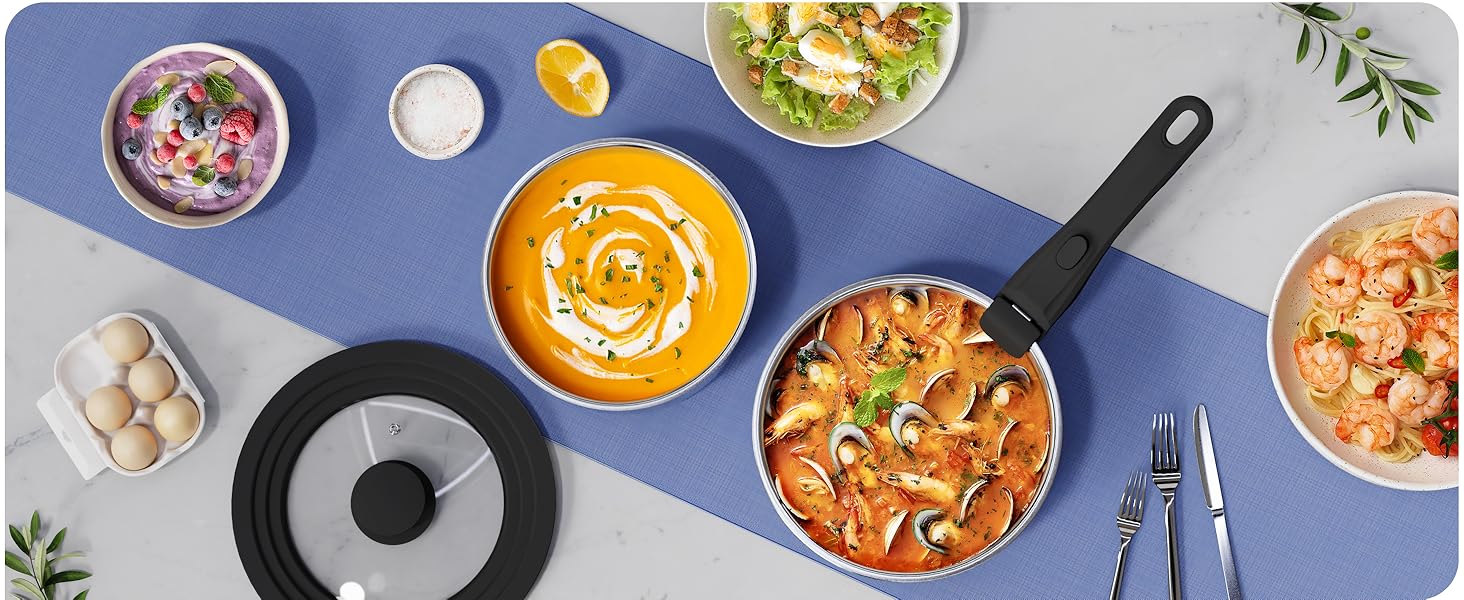 Сковорода з нержавіючої сталі Edelstahl 30 см з кришкою, індукційна, 18/10, для всіх типів плит, до 250°C, швидке нагрівання