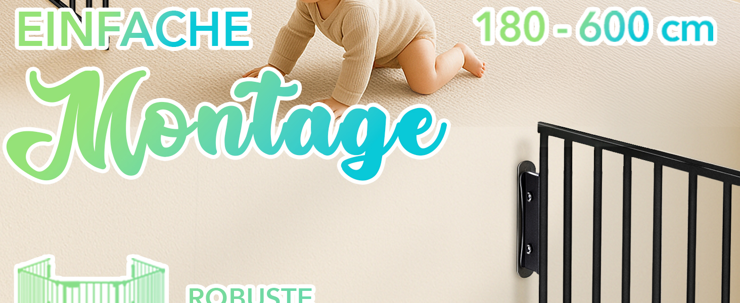 Захист каміну KIDUKU®: металеві сітки з дверцятами, 600 см | Захисні сітки для каміну, складні | Сітки для конфігурації (10 елементів), чорний колір