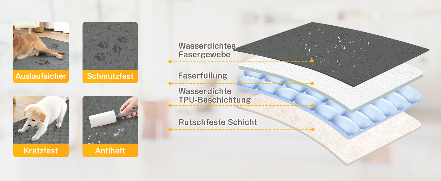 Водонепроникний килимок для собак, диванів та ліжок, захист від подряпин та шерсті, для цуценят та великих тварин, собак та котів (127x157 см)