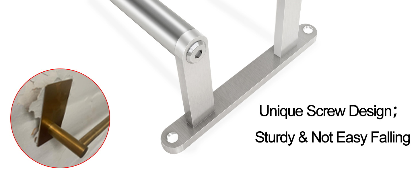 Тримач для рушників на стіну, 60 см, нержавіюча сталь, для ванної, спальні, кухні, щіткова нікель