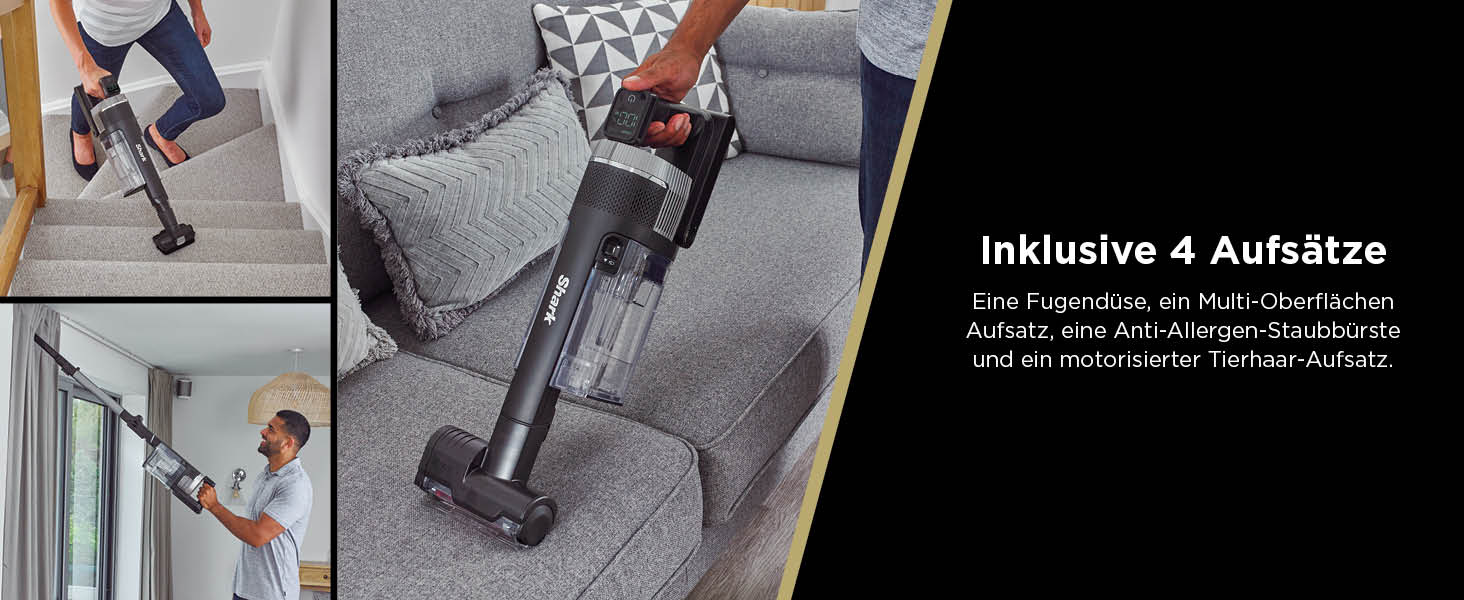 Бездротовий акумуляторний пилосос Shark Stratos, PowerFins Plus, 60 хв роботи, Anti-Hair Wrap, CleanSense IQ, насадки для щілин та багато поверхонь, рожеве золото/антрацит, IZ400EU (насадка Stratos для шерсті тварин та 2 акумулятори)