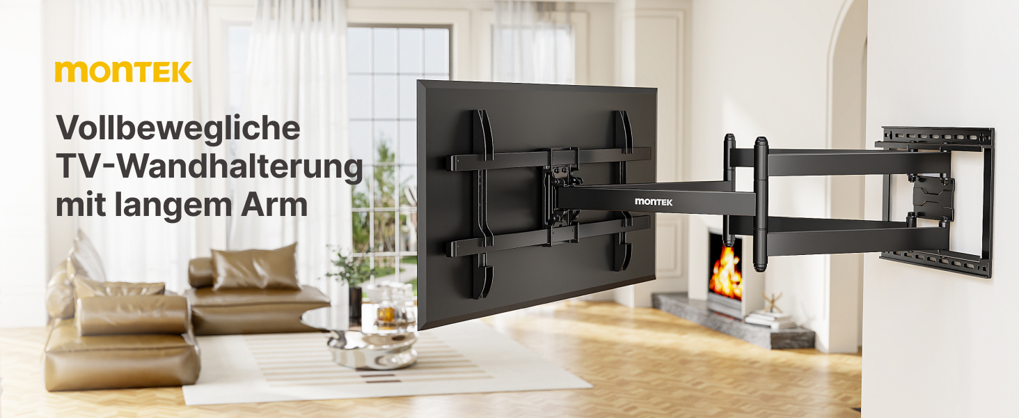 Кріплення для телевізора monTEK 1080mm для 43-90 дюймів (Flat/Curved), до 60 кг, поворотне та нахильне, VESA 800x400 mm