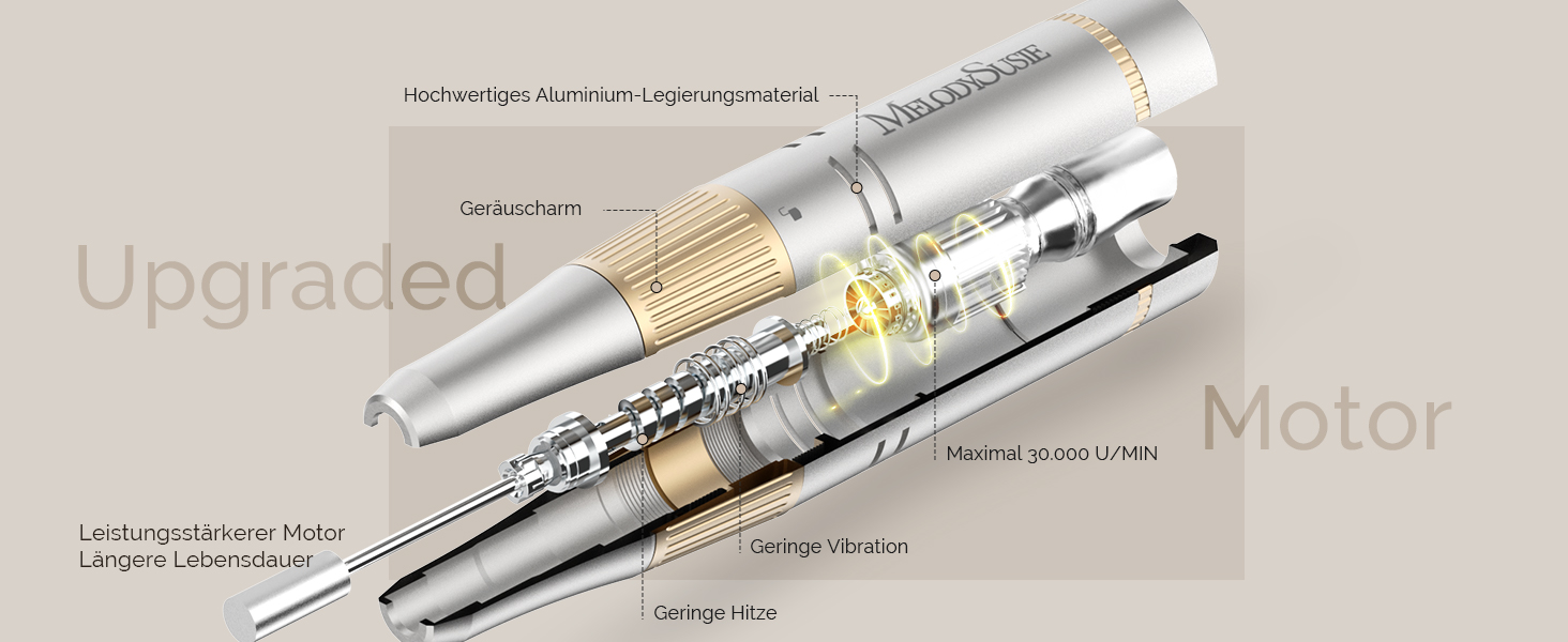 Електрична фрезер для нігтів MelodySusie SC320F – професійний бездротовий апарат для манікюру, 30000 обертів, для акрилу, гелю, полірування та видалення, набір для салону та дому (білий/золотий)