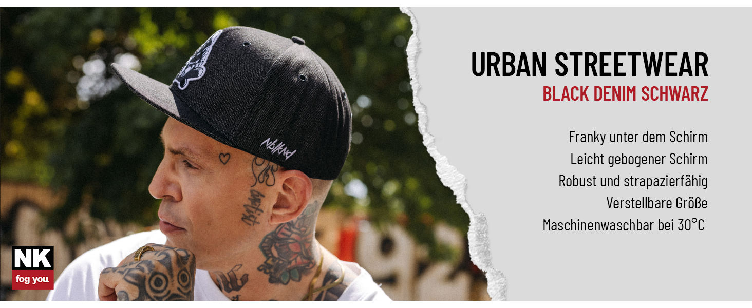 Кепка Nebelkind Snapback чорного кольору з деніму, унісекс, регульований розмір, стильна бейсболка в стилі streetwear