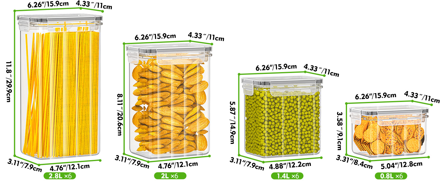 Набір з 24 герметичних контейнерів для зберігання продуктів та органайзер для холодильника, BPA-free, об'єм 42L, з етикетками