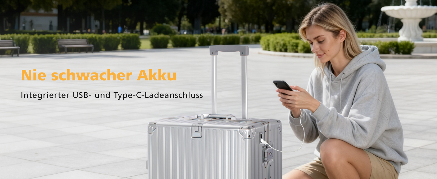 Чемодан ALPHA CAMP XL з алюмінієвим каркасом та полікарбонатною жорсткою оболонкою, TSA-замок, 40x36x77 см, 93 л, срібний