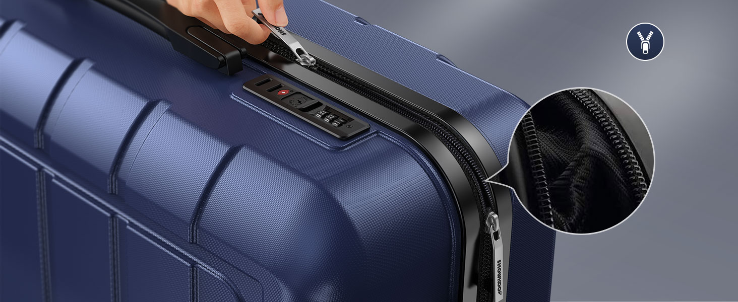 Набір валіз SHOWKOO 3 шт. з жорстким корпусом, ABS+PC, розширюваний, з TSA замком та 4 колесами (M, L, XL, Champagner)