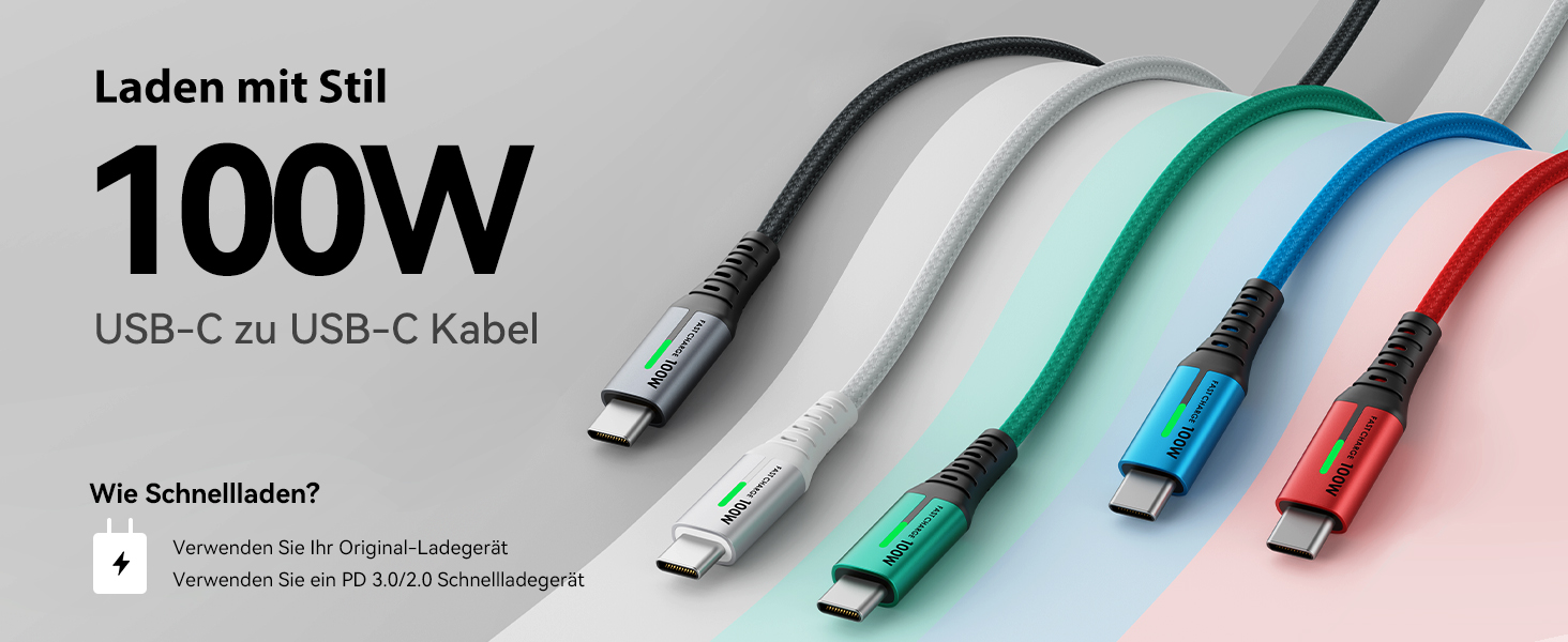 Кабель USB-C INIU 100W з підтримкою PD3.0, 2м, зелений. Сумісний з iPhone, Samsung, Pixel, iPad, MacBook. Нейлонова обплітання.