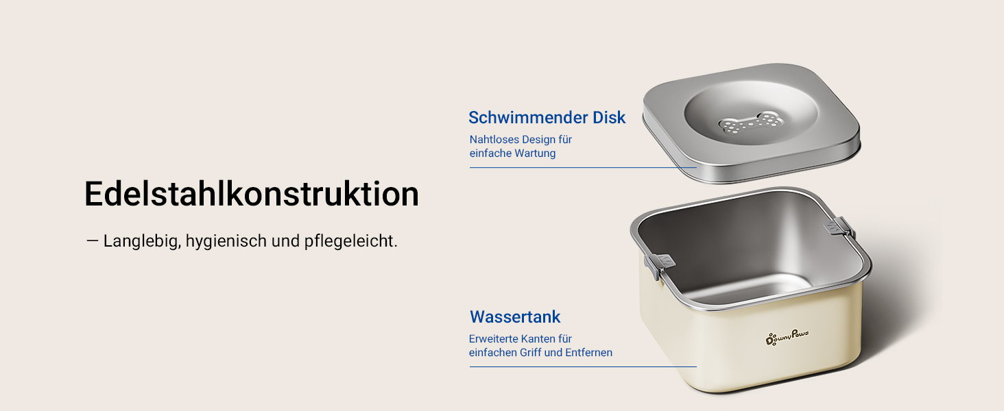 Миска для собак DownyPaws 3L, неркає, з нержавіючої сталі, чорна. Для дому та вулиці, запобігає розбризкуванню води.