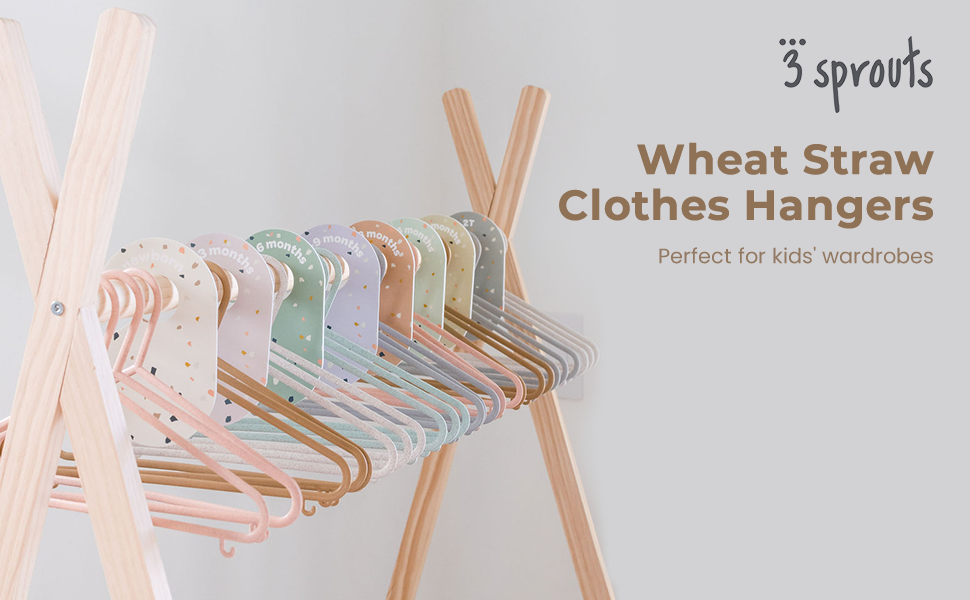 3 Sprouts - Навісні вішалки для дитячого одягу - 30 шт. (кремовий)