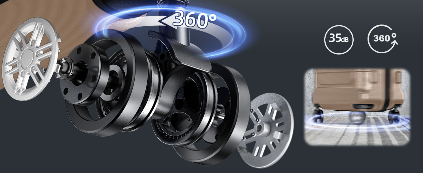 Набір валіз SHOWKOO 3 шт. з жорсткою обшивкою, розширюваний, з TSA замком, 4 колеса (M, L, XL) - Колір: Champagner