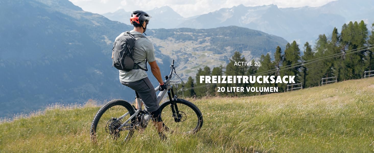 Туристичний рюкзак 20 л Active 20 Premium, з вентильованою спинкою, дощовиком і кріпленням для питної системи, 3D Air Mesh, сірої, для походів та міста