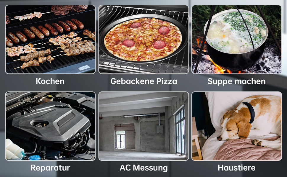 Інфрачервоний термометр Eventek -50°C до 600°C з лазером, регульована випромінювальна здатність, цифровий, LCD дисплей. Для гриля, піци, кухні, промисловості (чорний з аксесуарами 3 в 1)