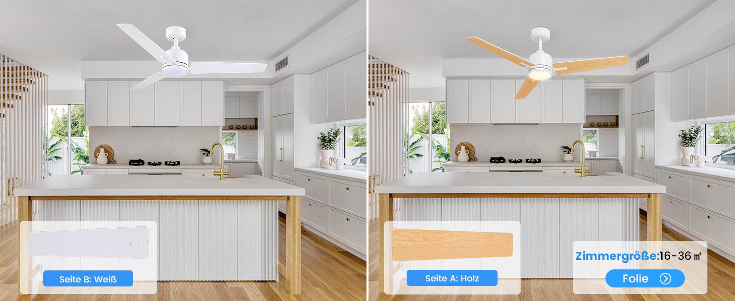 Deckenventilлятор Newday з підсвіткою та пультом керування, 122 см, дерев'яний, з DC мотором, для спальні/вітальні