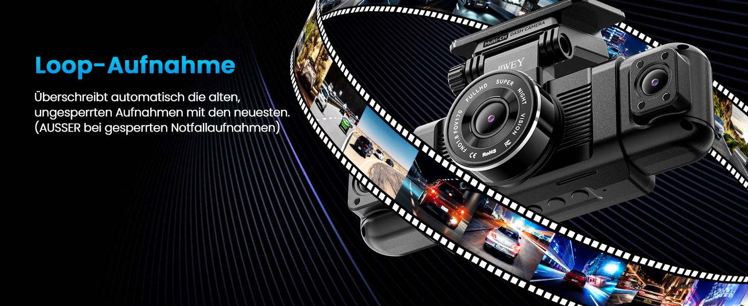 Автомобільний відеореєстратор IIWEY N5 4-канальний 360° 1080P (передній, задній, внутрішній, бічні камери) з нічним баченням, G-сенсором, режимом паркування, 5G Wi-Fi та SD-картою 128ГБ