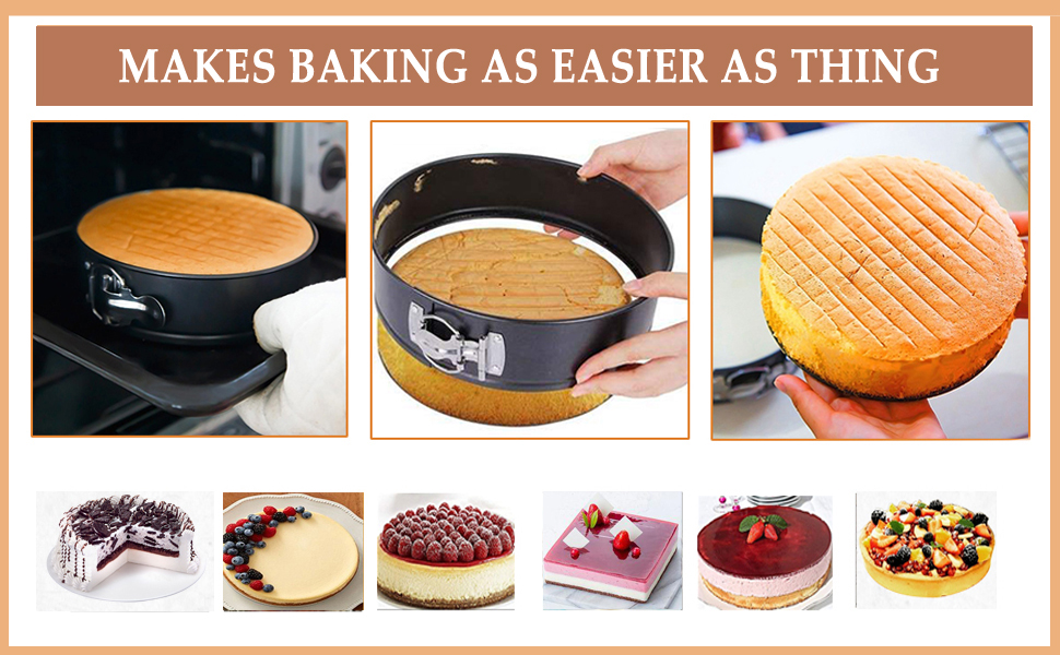 Набір форм для випічки Springform Set Eozfly, антипригарне покриття, BPA-Free, знімний дно, 20/22/24 см