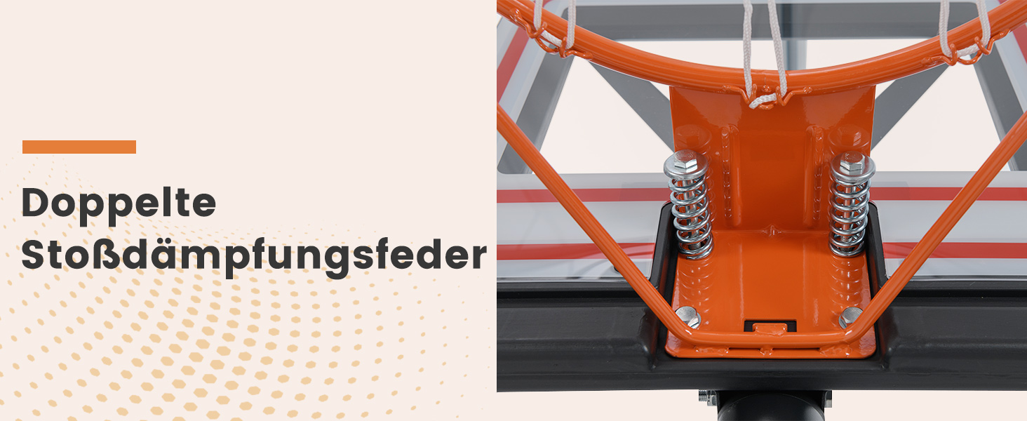 COSTWAY Adjustable Height Basketball Hoop System - Outdoor Mobile Basketball Stand with Wheels & Weight Bag (225-305cm)