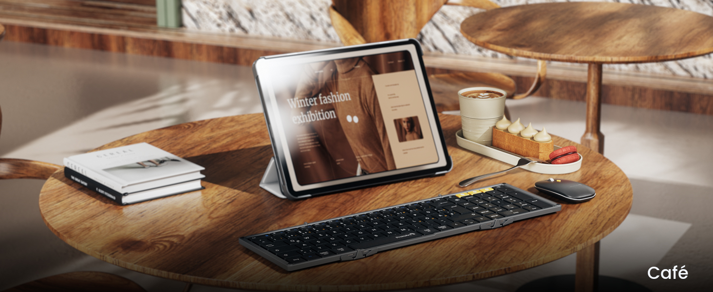 Бездротова клавіатура та миша ProtoArc XKM01, Bluetooth, QWERTZ, для iPad, Tablet, iPhone, Laptop, сірий колір