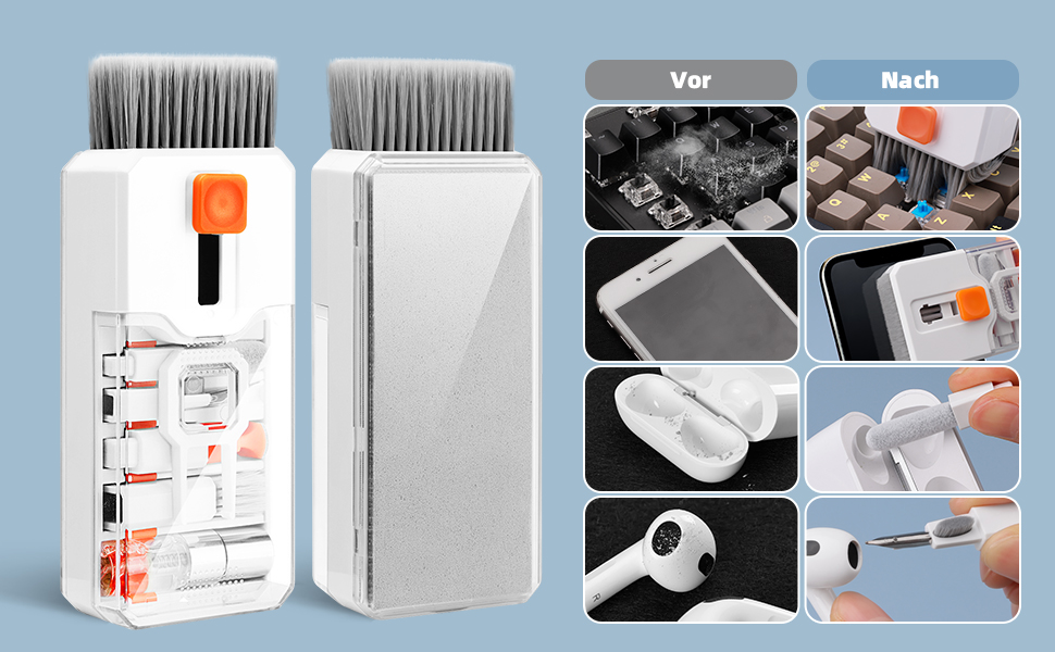 Набір для чищення клавіатури Ordilend: комплексна очистка для ПК, ноутбука, телефону та камери (білий)