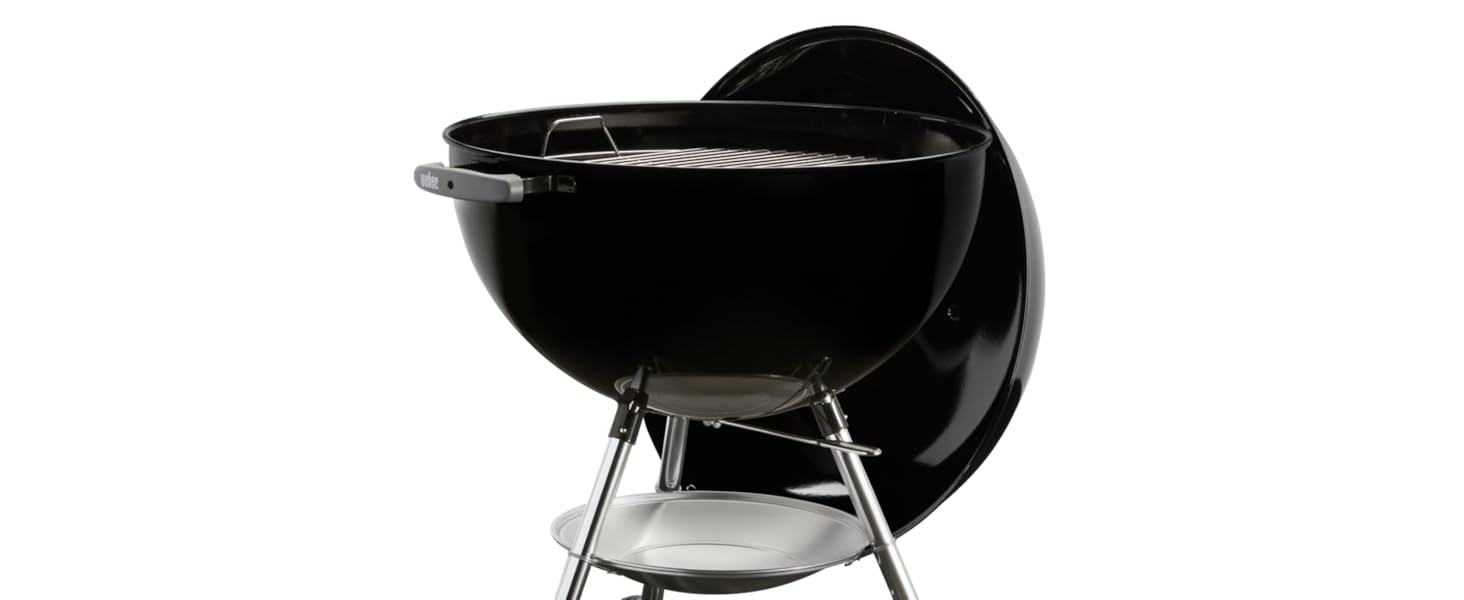 Вугільний гриль Weber Classic Kettle 57 см, чорний, з термометром, емальований, на колесах, для барбекю