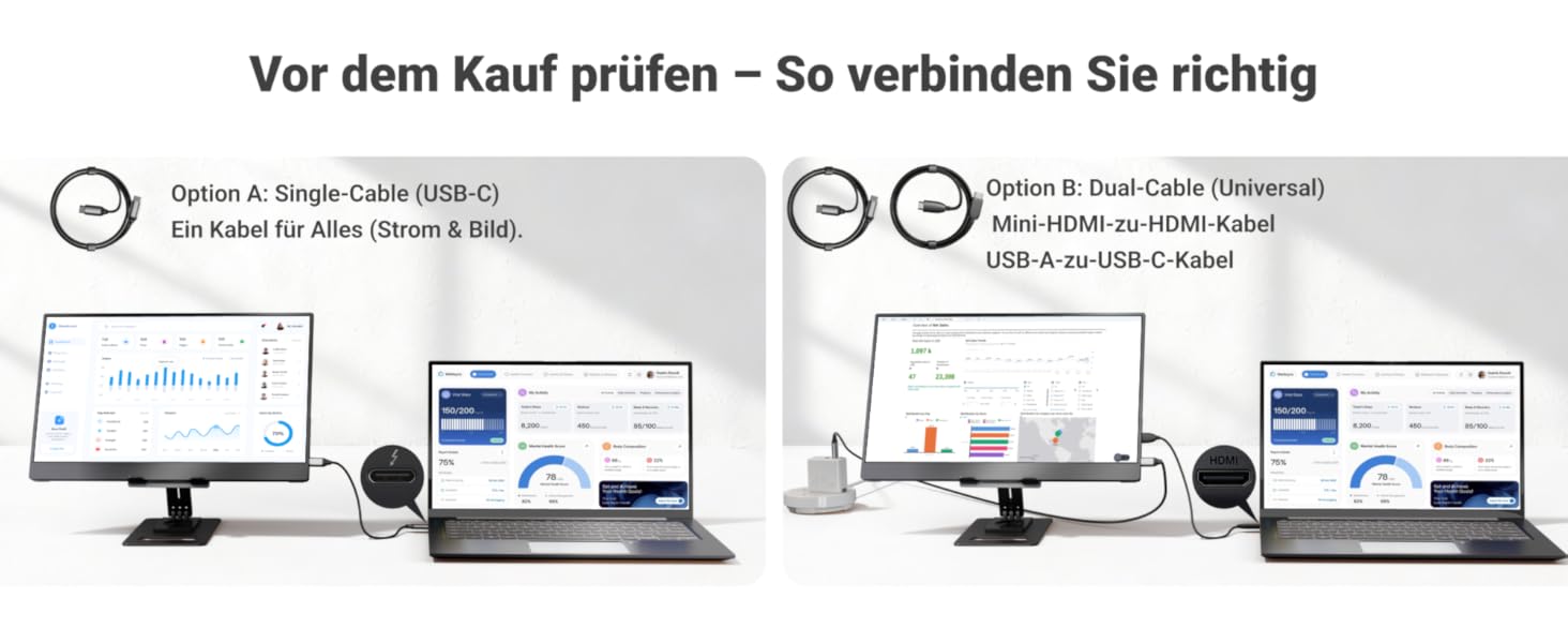 Портативний монітор Ingnok 15.6 дюймів, FHD 1080P IPS з підставкою, для ноутбука, ПК, Mac, PS3/4/5/X-box, USB-C & HDMI, 15.6 (підставка)