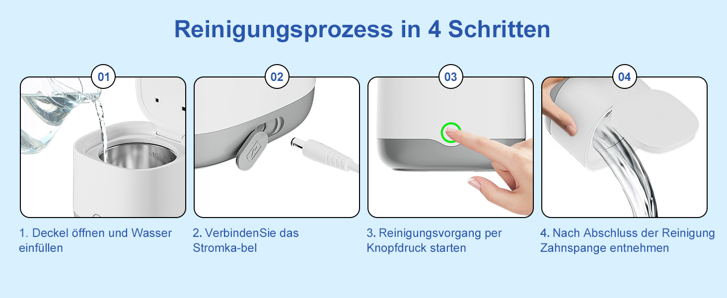 Ультразвуковий очищувач для зубних кап, брекетів та ювелірних виробів UV 45000Hz 24W - Dental Pod