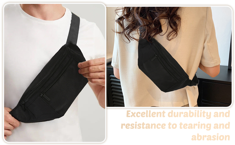 Чоловіча/Жіноча поясна сумка на пояс, шкіряна, водонепроникна, для спорту, подорожей та активного відпочинку (чорна)