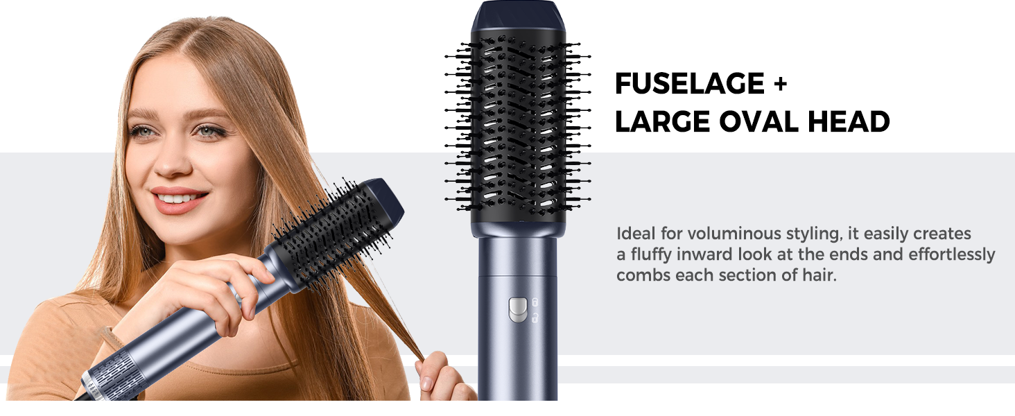 OKWRAP Haarstyler 5-в-1: Airbrush, фен, плойка, щітка для об'єму та локонів (блакитний)