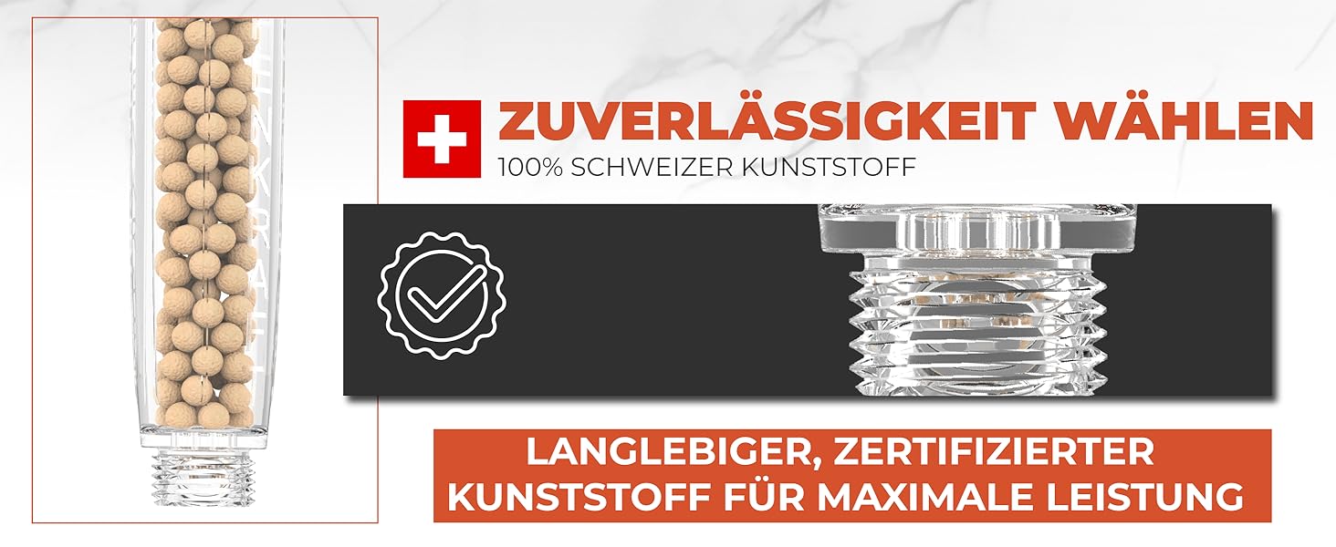 ALPENKRAFT Zugspitze Showerhead Original Made in Germany - Water-saving and pressure-enhancing showerhead - High-pressure showerhead with activated carbon and zeolite filter beads