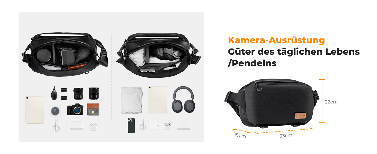 Сумка для камери K&F Concept: фоторюкзак, сумка на плече, квадратна сумка для фотографів, сумісна з Canon/Nikon/Sony/DJI Mavic