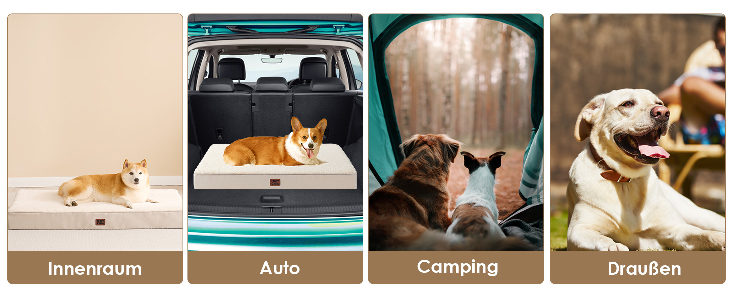 Ортопедичне ліжко для собак EHEYCIGA, малі породи, 76x51x9 см, з м'яким вкладишем, для переноски, Kamel