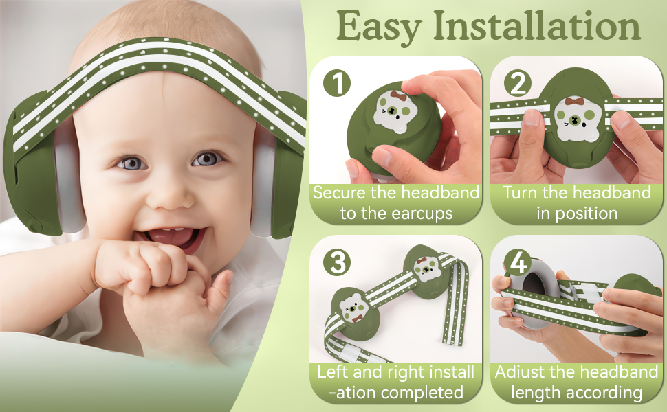 Навушники для захисту вух Mumba Baby (зелені)