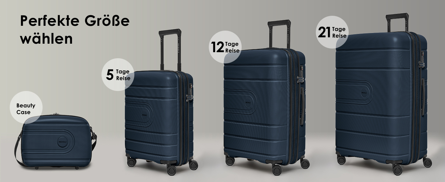 Набір валіз REDOLZ Essentials 11 Trolley Set 3-teilig Midnight Blue (56 см) – розширюваний