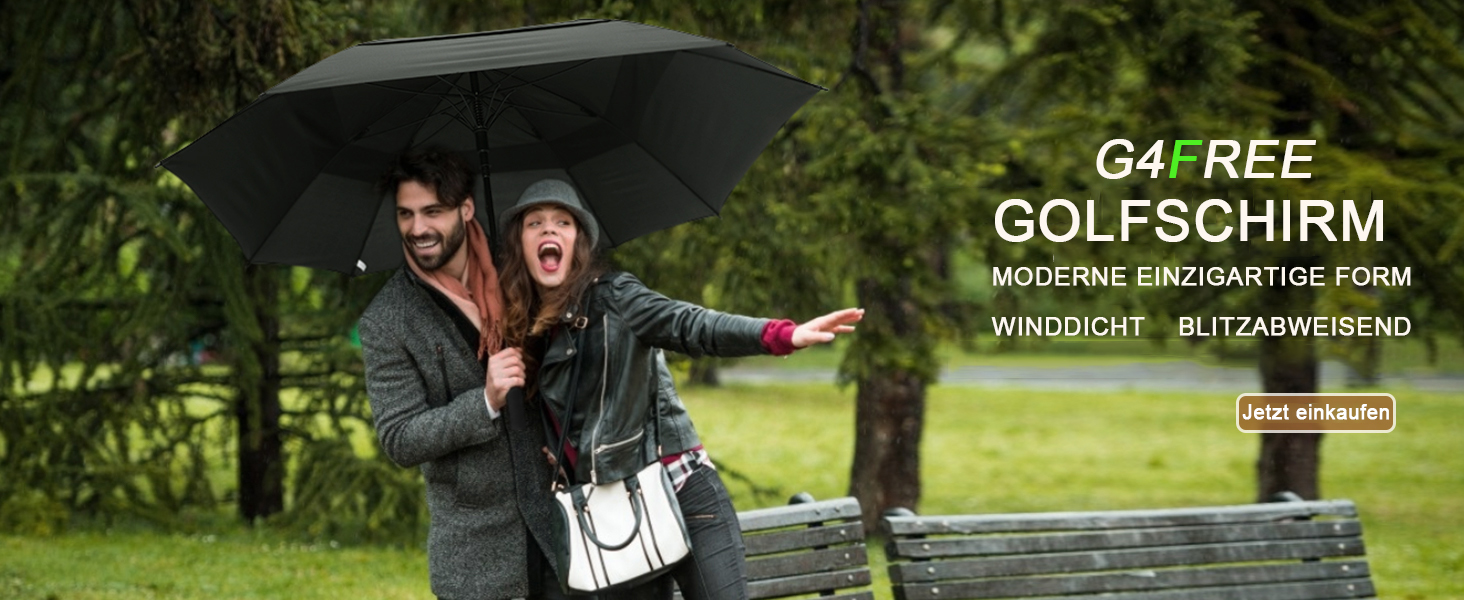 G4Free Великий парасолька-тростина, штормовий, автоматичний, чорний, 54 дюйми (138 см) для чоловіків та жінок