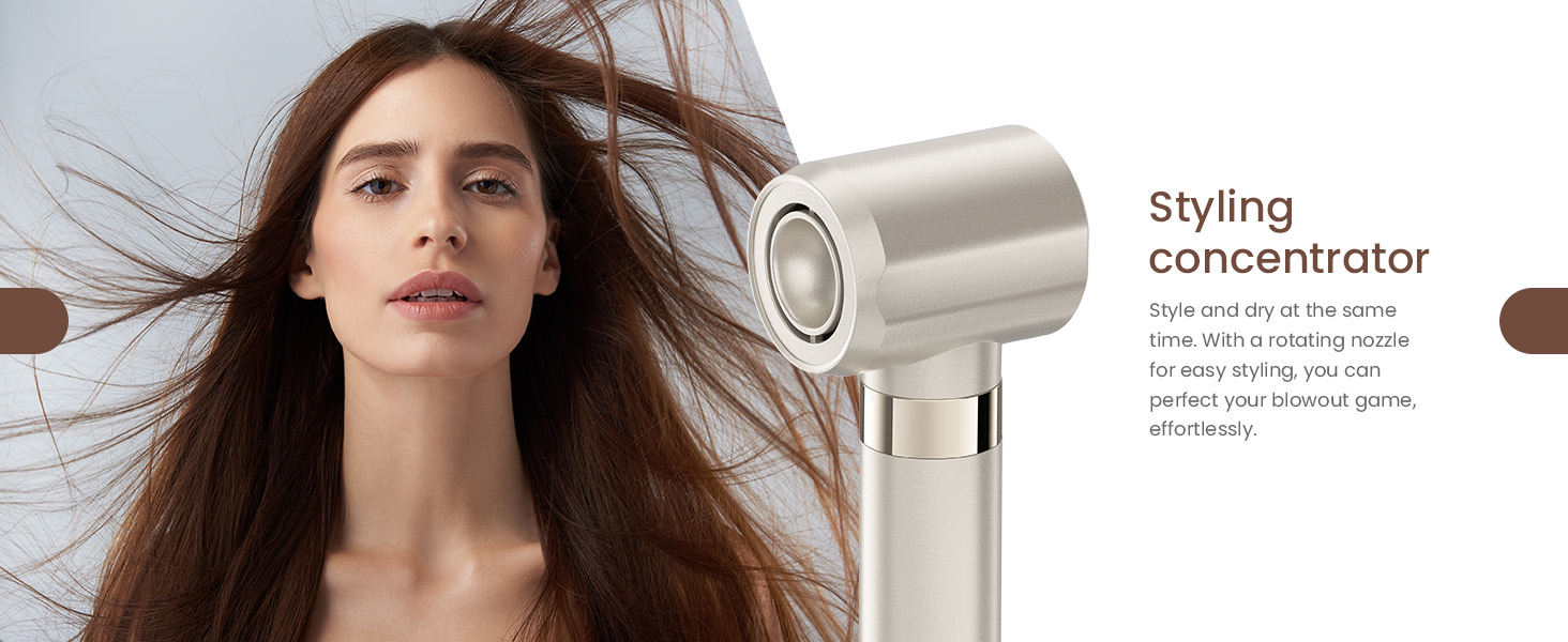 5-в-1 Airstyler: Іонний фен, локони, об'єм та випрямлення без шкоди для волосся | Легкий, для дому, Champagner Gold