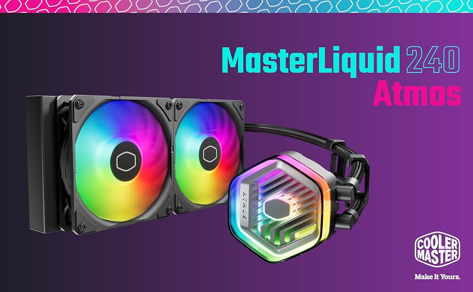 Cooler Master MasterLiquid 360 Stealth: Світлодіодна СРU-Водяна Система Охолодження - AIO (300W), Подвійна помпа, 120мм вентилятори Mobius, LGA1851/1700/AM5/AM4, RGB