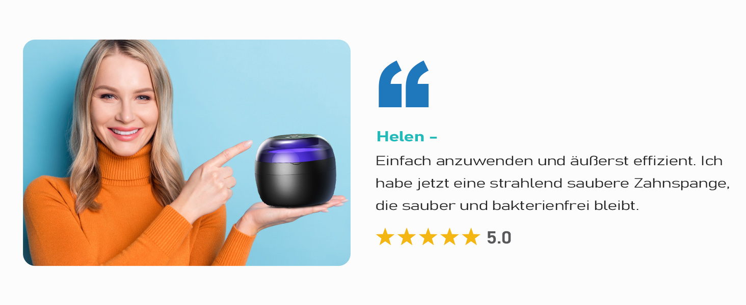 Ультразвуковий очищувач для стоматології 50kHz, 250мл з УФ-лампою (6 ламп) для брекетів, кап, ретейнерів, зубних протезів, елайнерів та ювелірних виробів, чорний